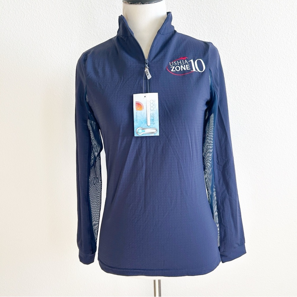 Navy Long Sleeve Quarter-Zip Top Cool Shirt